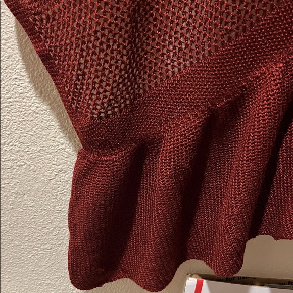Bijorca Burgundy Knit Poncho-NWT - Picture 6 of 8
